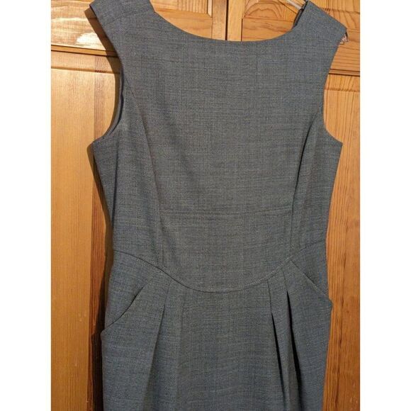 Magaschoni US 6 Sleeveless Fitted Wool Sheath Career Dress Gray - Picture 2 of 14
